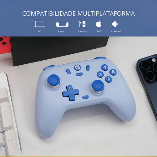 Controle Gamesir T4 Nova Lite Sem Fio Para Pc Switch Android Ios Steam Hall Effect Cor Cinza