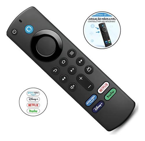 Controle remoto compativel fire tv stick lite alexa pilhas
