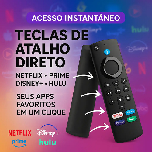Controle Remoto Compativel Fire Tv Stick Lite Alexa + Pilhas