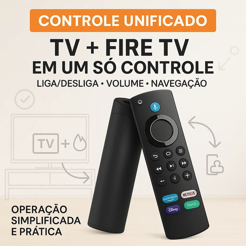 Controle Remoto Compativel Fire Tv Stick Lite Alexa + Pilhas