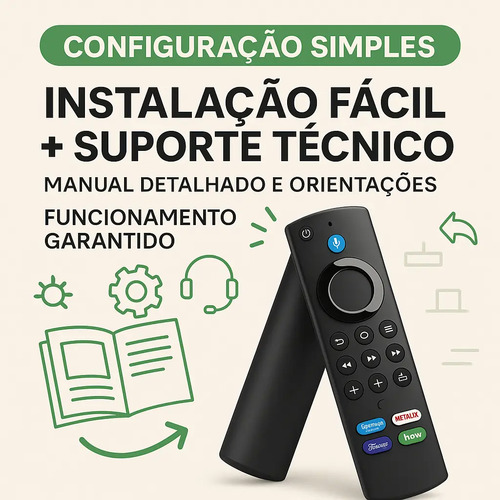Controle Remoto Compativel Fire Tv Stick Lite Alexa + Pilhas