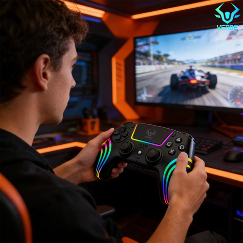 Controle Rgb Sem Fio Compativel Com Ps4 Pc Celular
