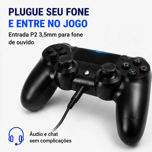 Controle Sem Fio Compatível Com Pc Gamer Ps4 Branco
