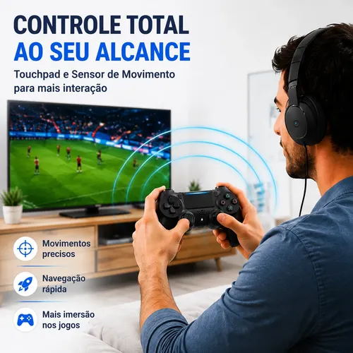 Controle Sem Fio Compatível Com Pc Gamer Ps4 Branco