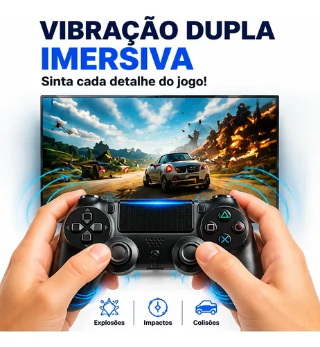 Controle Sem Fio Compatível Com Pc Gamer Ps4 Branco