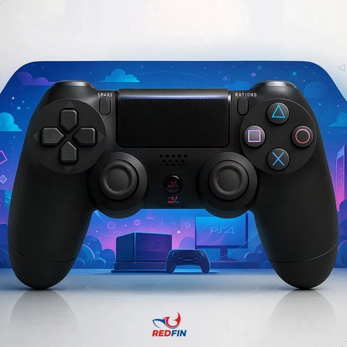 Controle Sem Fio Joystick Bluetooth Para Ps4 Videogame Tv Samsung Pc P4 Ps 4 Dual Shock Manete Pc Gamer Tv Smart Controle Bluetooth Celular Headset Sem Fio Com P2 - Marca Redfin