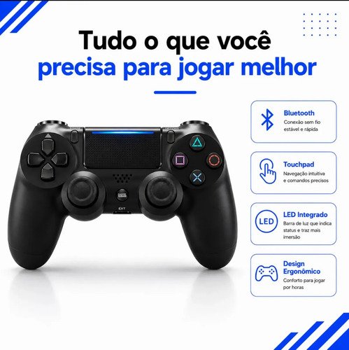 Controle Sem Fio Manete Bluetooth Joystick Para PS4 Tv Smart Samsung Pc Vídeo Game Celular com P2