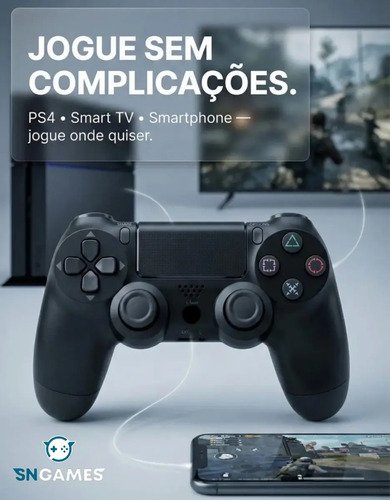 Controle Sem Fio Manete Bluetooth Joystick Para PS4 Tv Smart Samsung Pc Vídeo Game Celular com P2