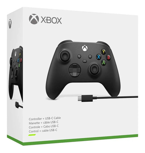 Controle Sem Fio Microsoft Xbox One Series com Cabo USB-C Preto