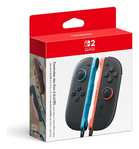 Controles joy con 2 azul claro e vermelho claro azul claro