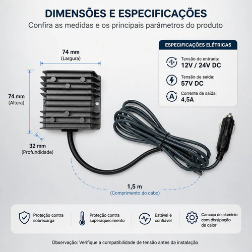 Conversor 12v/24v Para 30v Starlink Mini 3m