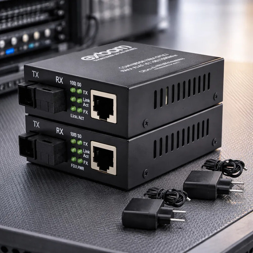 Conversor Mídia Fibra Óptica Gigabit Rj45 1000mb Par A+b