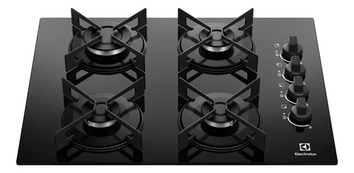 Cooktop 4 bocas a gas electrolux mesa de vidro efficient gra