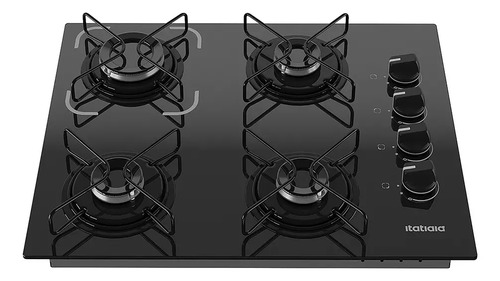 Cooktop 4 bocas a gas itatiaia itamega preto bivolt