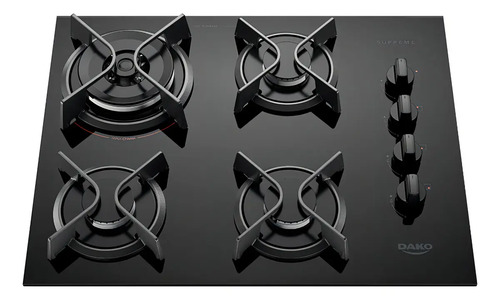 Cooktop 4 bocas dako supreme com mesa de vidro e tripla cham