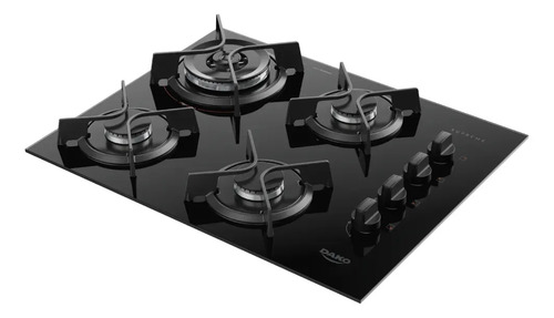 Cooktop 4 Bocas Dako Supreme Com Mesa de Vidro e Tripla Chama Preto Bivolt