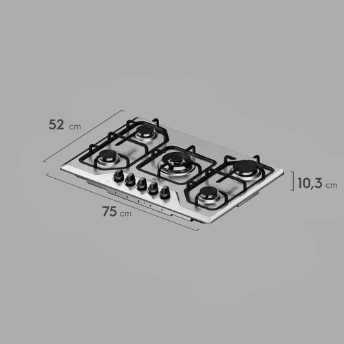 Cooktop 5 Bocas A Gás Electrolux Inox Multi Chama (ke5xc) Cor Cor inox