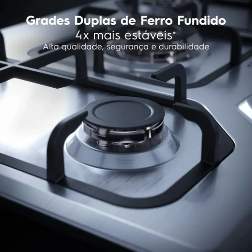 Cooktop 5 Bocas A Gás Electrolux Inox Multi Chama (ke5xc) Cor Cor inox