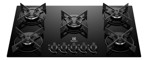 Cooktop 5 bocas a gas electrolux mesa de vidro efficient gra