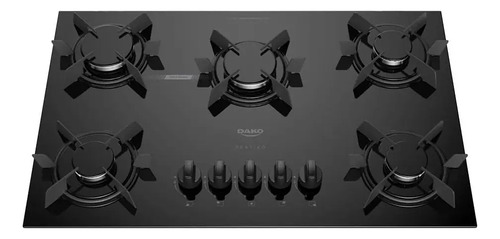 Cooktop 5 bocas dako pratiko com mesa de vidro a gas e acend