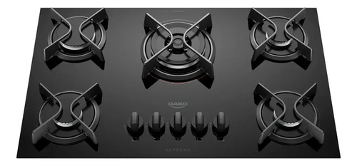 Cooktop 5 bocas dako supreme com tripla chama preto bivolt p