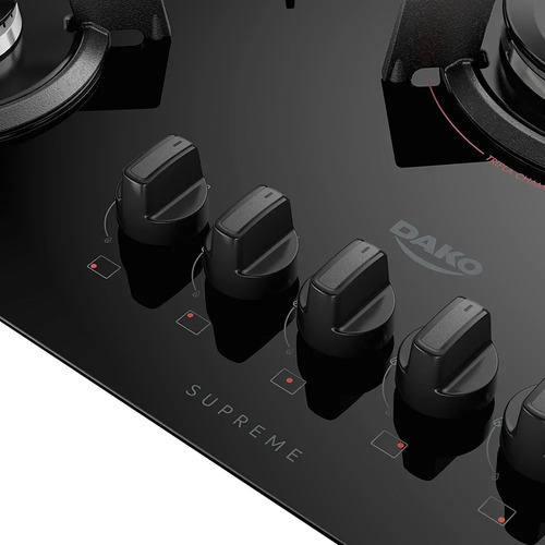 Cooktop 5 Bocas Dako Supreme Com Tripla Chama Preto Bivolt Preto