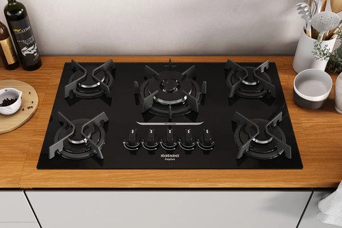 Cooktop 5 Bocas Mesa De Vidro E Tripla Chama Itaplus