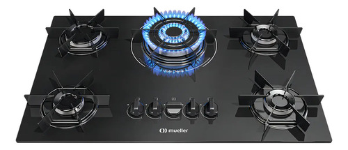 Cooktop 5 bocas mueller mcg5bc mesa de vidro tripla chama su