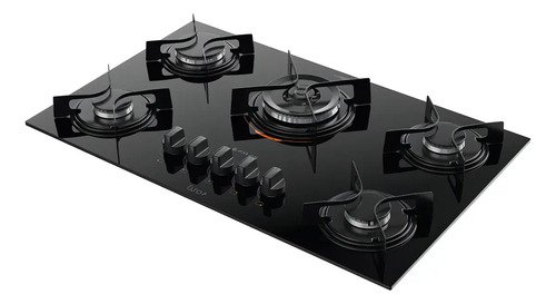 Cooktop 5 Bocas Preto Mesa De Vidro Atlas U Top