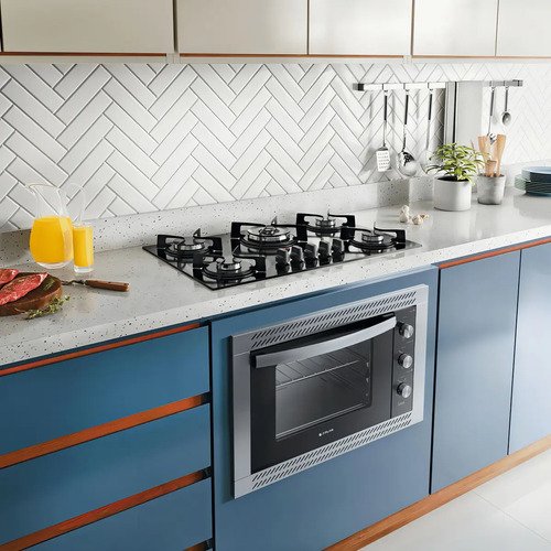Cooktop 5 Bocas Preto Mesa De Vidro Atlas U Top