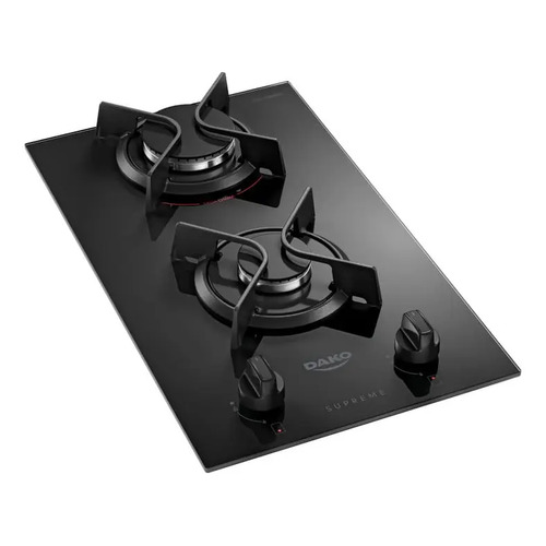 Cooktop A Gás Dako Supreme 2 Bocas Mesa Vidro Temperado Preto