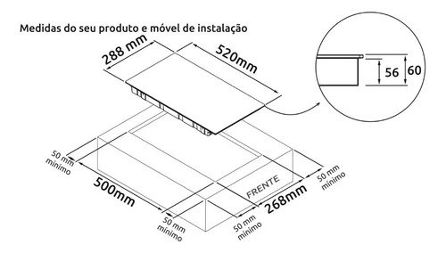 Cooktop De Indução 2 Bocas Dako Com Zona Flexível e 9 Níveis de Potência Mais Turbo