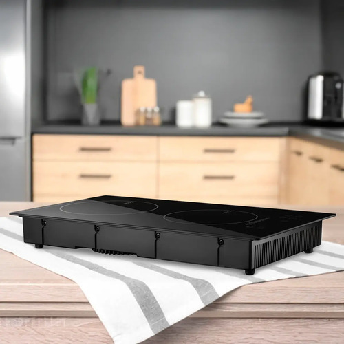 Cooktop De Indução 2 Bocas Preto Com Trava De Segurança Painel Touch Screen