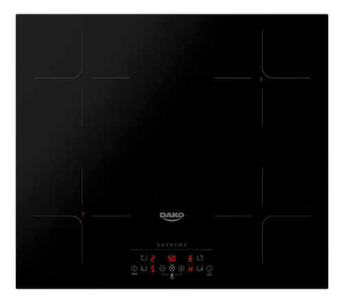 Cooktop de inducao 4 bocas dako supreme preto com trava de s