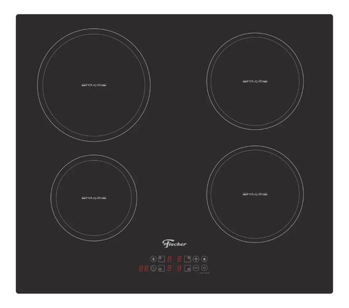 Cooktop de inducao fischer 4 bocas vitroceramica com touch s