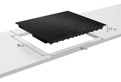 Cooktop de Indução Mueller 4 Bocas 7200W Painel Touch Preto