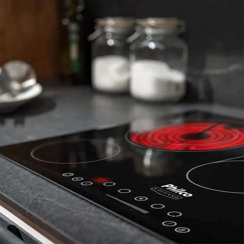 Cooktop Elétrico Philco Pct55vc Vitrocerâmico 8400w Cor Preto