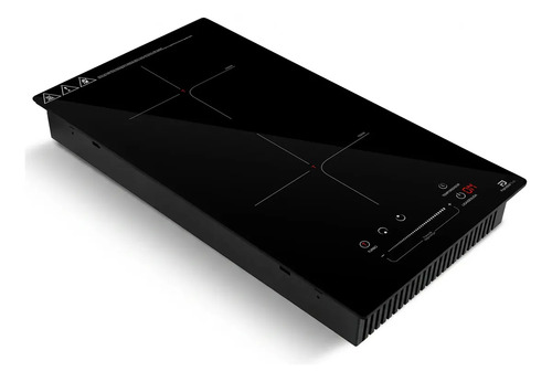 Cooktop Indução 2 Bocas Panda Plus 3500W Preto Turbo 220V Embutir Bancada Vitrocerâmico Touch Trava Segurança