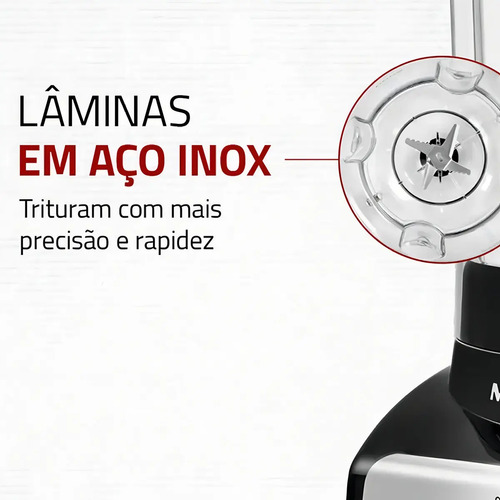 Copo Liquidificador Mondial Turbo Inox L1200 L-1200 Preto