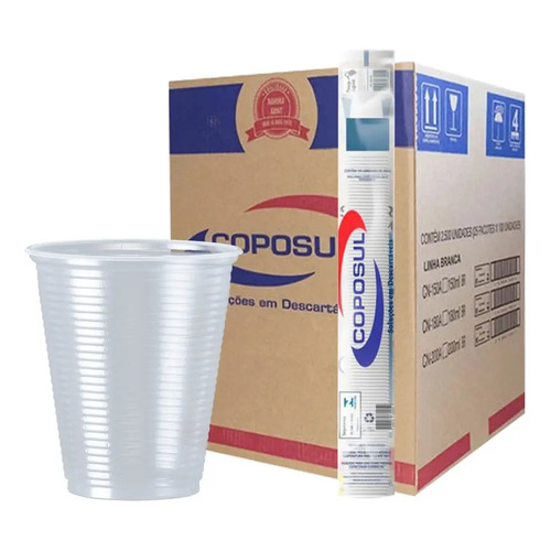 Copo p agua reforcado 180ml transp descartavel ps 2500 uni 1