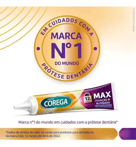 Corega Ultra Creme Max Fixação Sem Sabor Kit Corega 2un. 70g