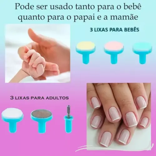 Cortador Aparador Lixa De Unha Bebê Recém Nascido Elétrico