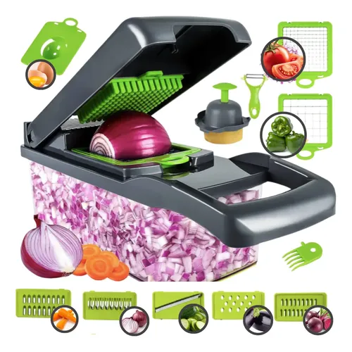 Cortador ralador fatiador legumes profissional multi 16 em 1