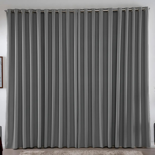 Cortina 300x250 metros blackout blecaute cinza corta luz em