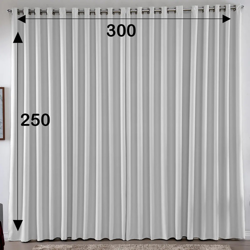 Cortina 3,00x2,50 Metros Blackout Blecaute Gelo Corta Luz Em Tecido Grosso Para Quarto E Sala Casa Laura Enxovais