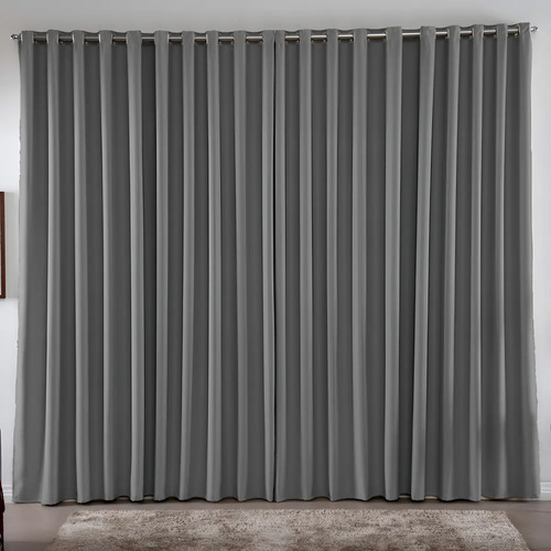 Cortina 300x280 metros blackout blecaute cinza corta luz em