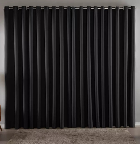 Cortina blackout em tecido 300x280 corta luz cor preta
