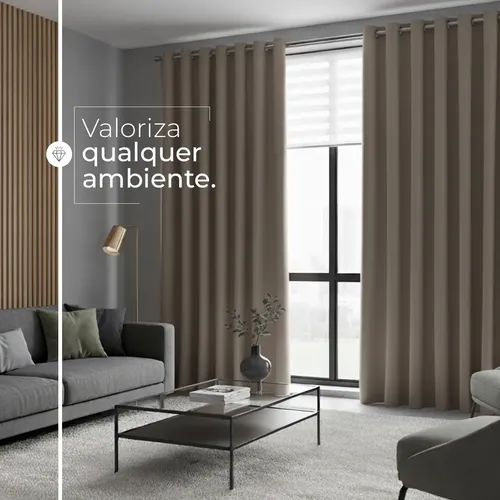Cortina Blackout Tecido Grosso 2,80x2,30 Porta Sala Quarto