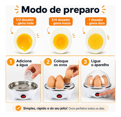 Cozedor De Ovos Elétrico Máquina De Portátil A Vapor 110/220