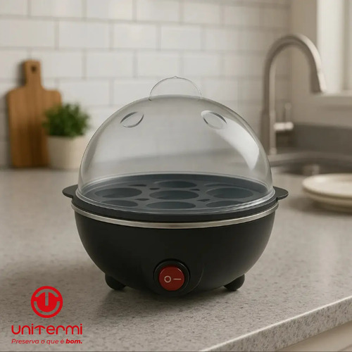 Cozedor De Ovos Elétrico Portátil Cozinha À Vapor cor Preto
